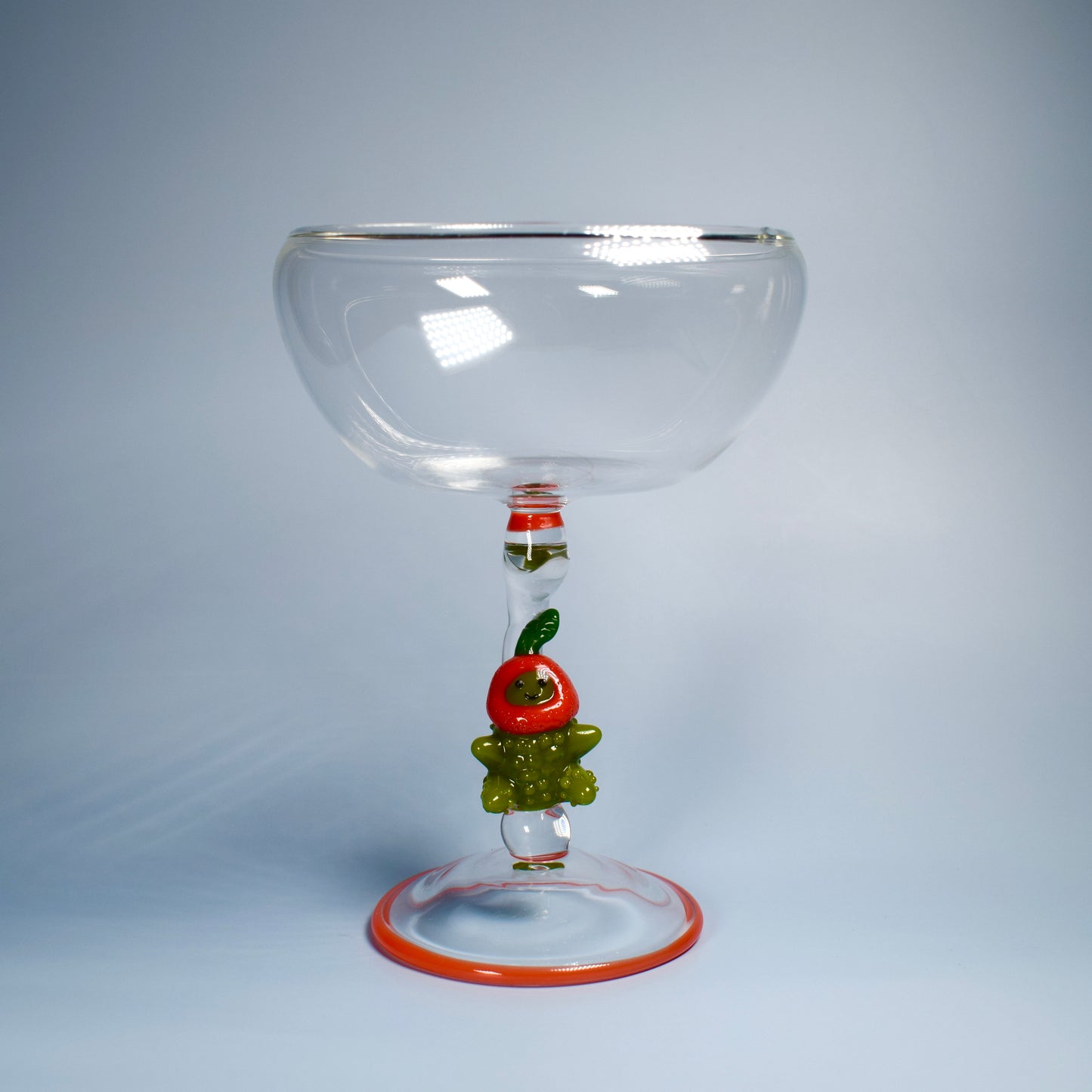Orange Hat Coupe Glass
