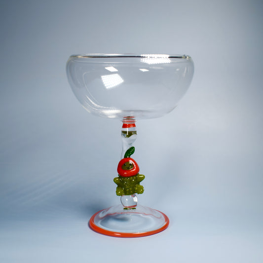 Orange Hat Coupe Glass