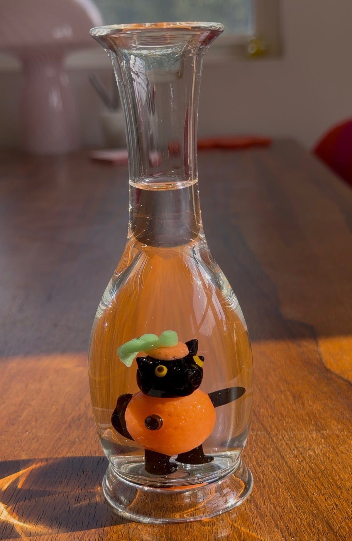 Orange Cat Vase