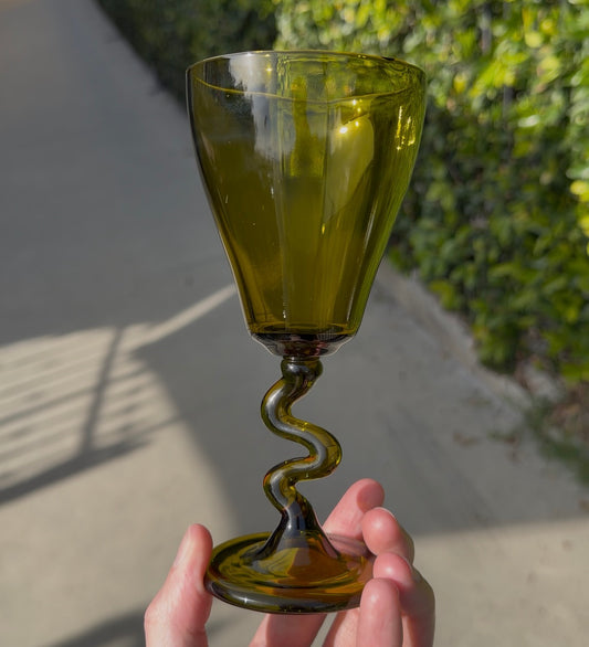 Recycled Wine Glass Squiggle Cup